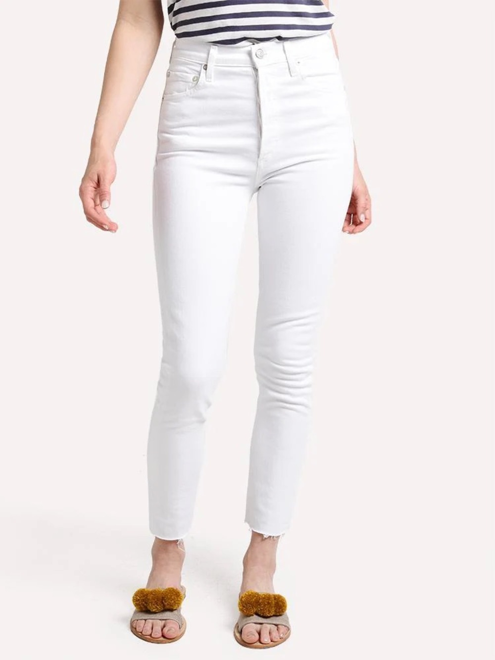AGOLDE Nico White High-Rise Slim Fit Jeans